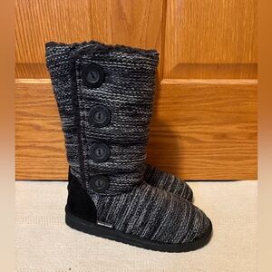 Muk Luks Black and Gray Winter Boots